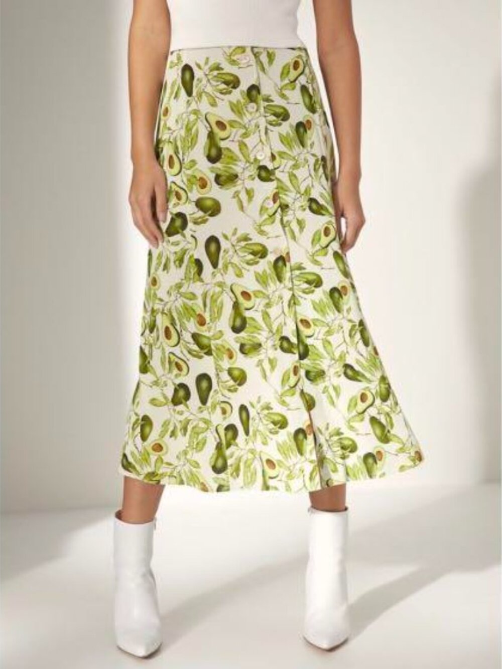 Aritzia Wilfred avocado print Amelie maxi skirt 8